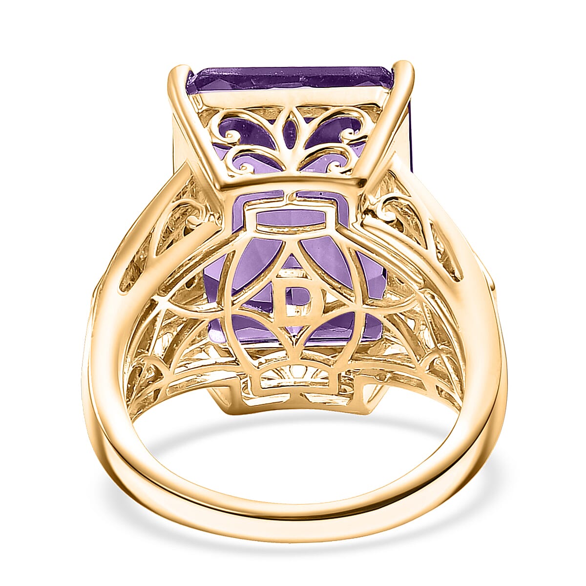 D'Joy African Amethyst, Multi Gemstone Ring in 18K Vermeil YG Over Sterling Silver 16.80 ctw (Size 9.0) image number 4