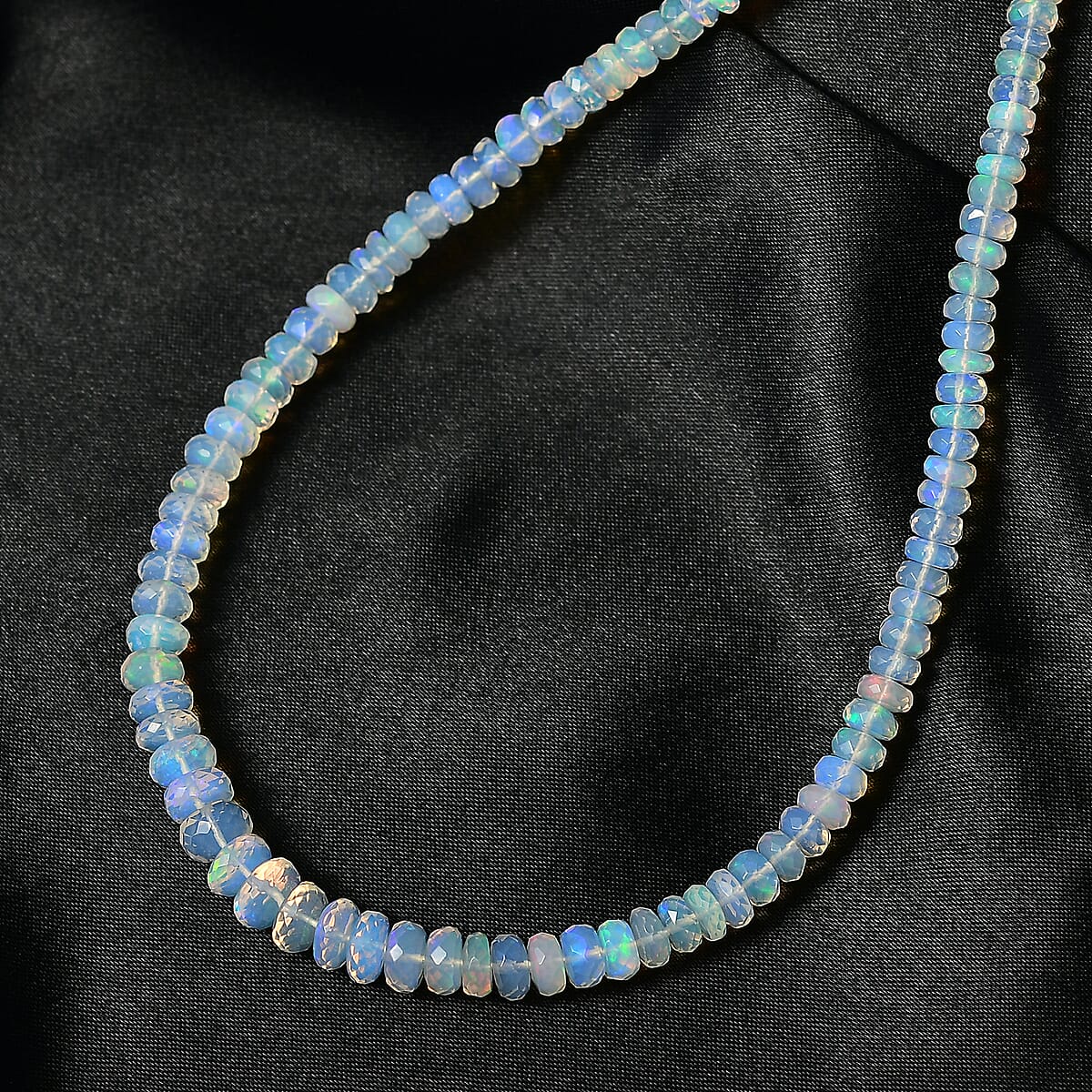 Doorbuster Certified & Appraised Luxoro AAA Ethiopian Welo Opal Beaded Graduated 64 ctw Necklace 18-20 Inches in 10K Yellow Gold  image number 1