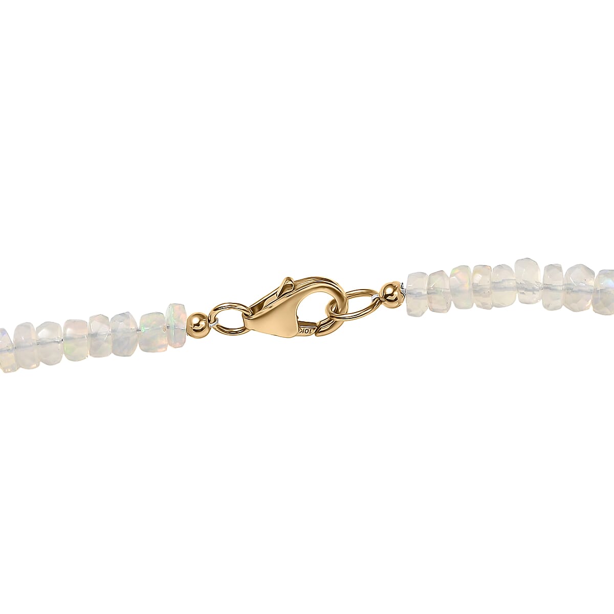 Doorbuster Certified & Appraised Luxoro AAA Ethiopian Welo Opal Beaded Graduated 64 ctw Necklace 18-20 Inches in 10K Yellow Gold  image number 4