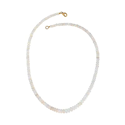 Certified & Appraised Luxoro AAA Ethiopian Welo Opal Beaded Graduated 64 ctw Necklace 18-20 Inches in 10K Yellow Gold