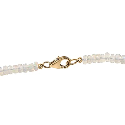 Certified & Appraised Luxoro AAA Ethiopian Welo Opal Beaded Graduated 64 ctw Necklace 18-20 Inches in 10K Yellow Gold