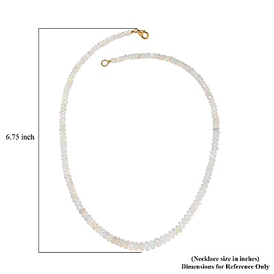 Certified & Appraised Luxoro AAA Ethiopian Welo Opal Beaded Graduated 64 ctw Necklace 18-20 Inches in 10K Yellow Gold