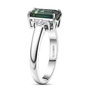 Luxoro AAA Mint Tourmaline and Diamond I2 2.20 ctw Ring in 14K White Gold (Size 7.5) 4.00 Grams