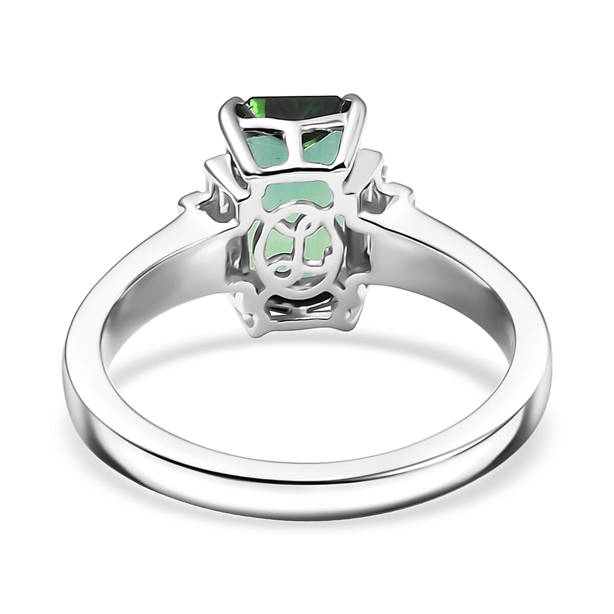 Luxoro AAA Arquiana Mint Tourmaline and Diamond I2 2.20 ctw Ring in 14K White Gold (Size 8.0) 4.00 Grams image number 4