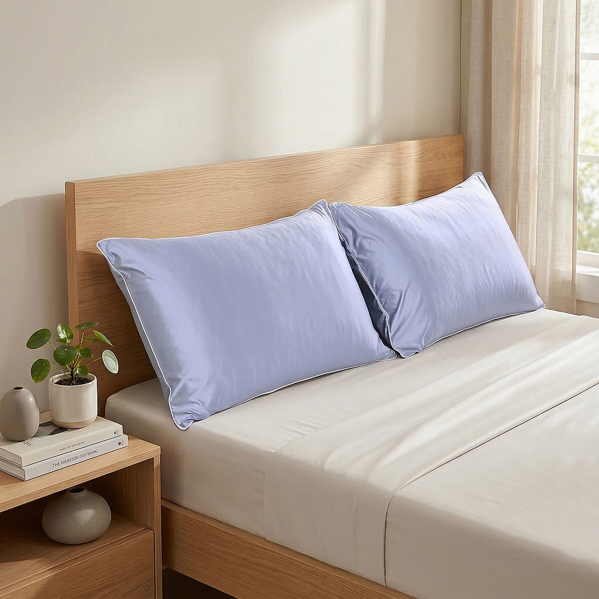 Livmore Set of 2 Blue Nylon and Spandex Cooling Pillowcase image number 1
