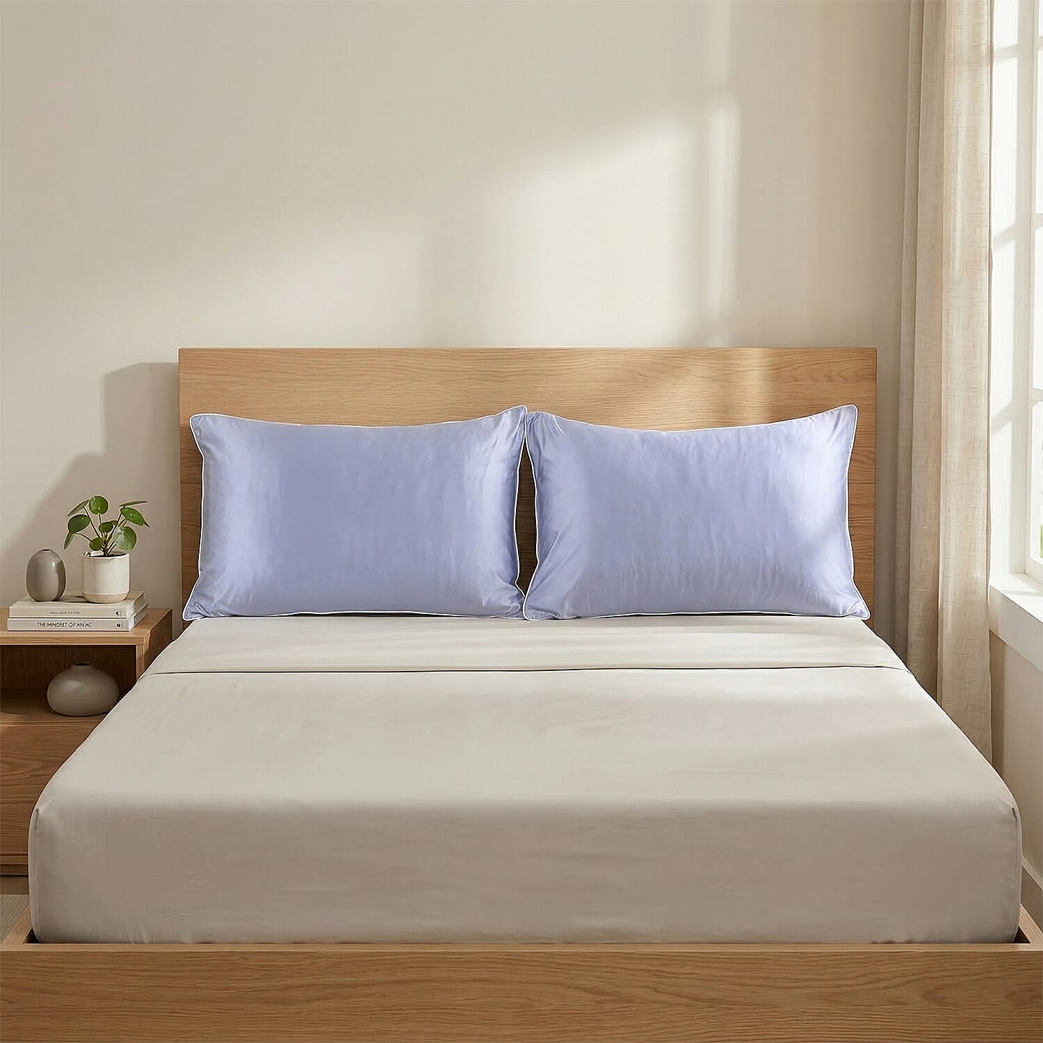 Livmore Set of 2 Blue Nylon and Spandex Cooling Pillowcase
