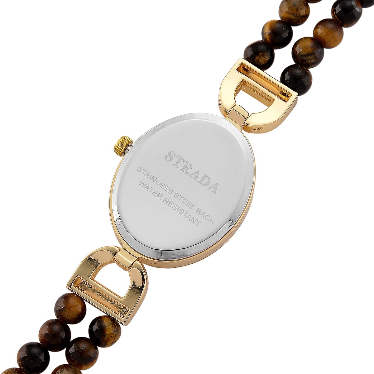 Strada Yellow Tiger Eye, Austrian Crystal Japanese Movement Watch in Goldtone 20.00 ctw image number 7