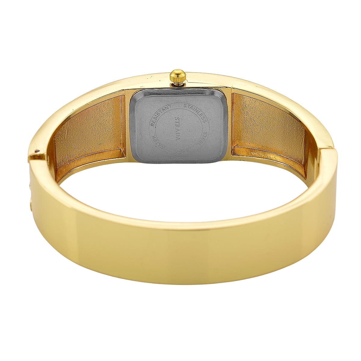 Strada Austrian Crystal Japanese Movement Bangle Watch (6.5In) in Goldtone image number 6