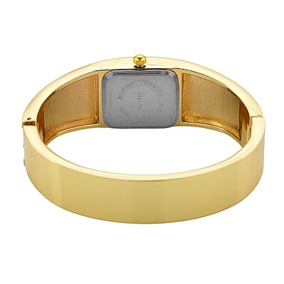 Strada Austrian Crystal Japanese Movement Bangle Watch (6.5In) in Goldtone