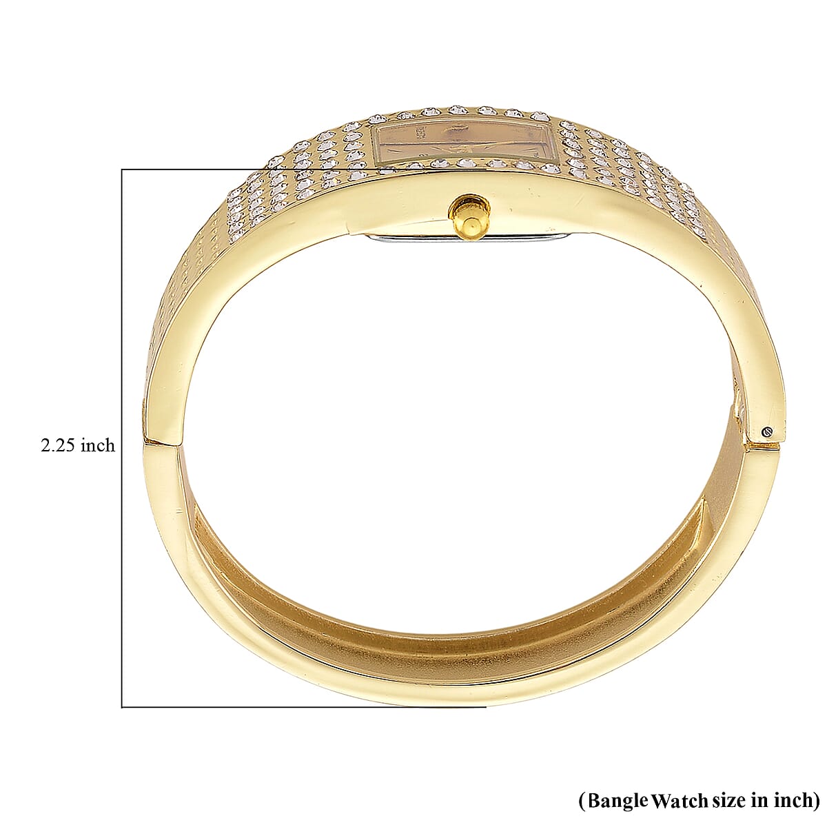Strada Austrian Crystal Japanese Movement Bangle Watch (6.5In) in Goldtone image number 7