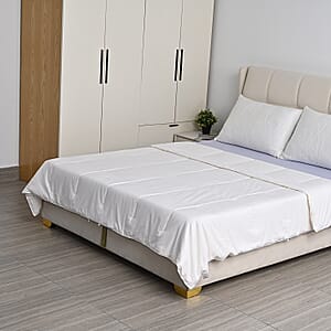 Livmore White Solid Summer Duvet - Queen