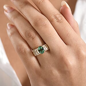 Luxoro AAA Arquiana Mint Tourmaline and Diamond I2 2.10 ctw Ring in 10K Yellow Gold (Size 8.0)