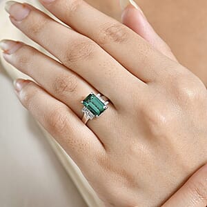 Luxoro AAA Arquiana Mint Tourmaline and Diamond I2 3.70 ctw Ring in 14K White Gold (Size 8.5)