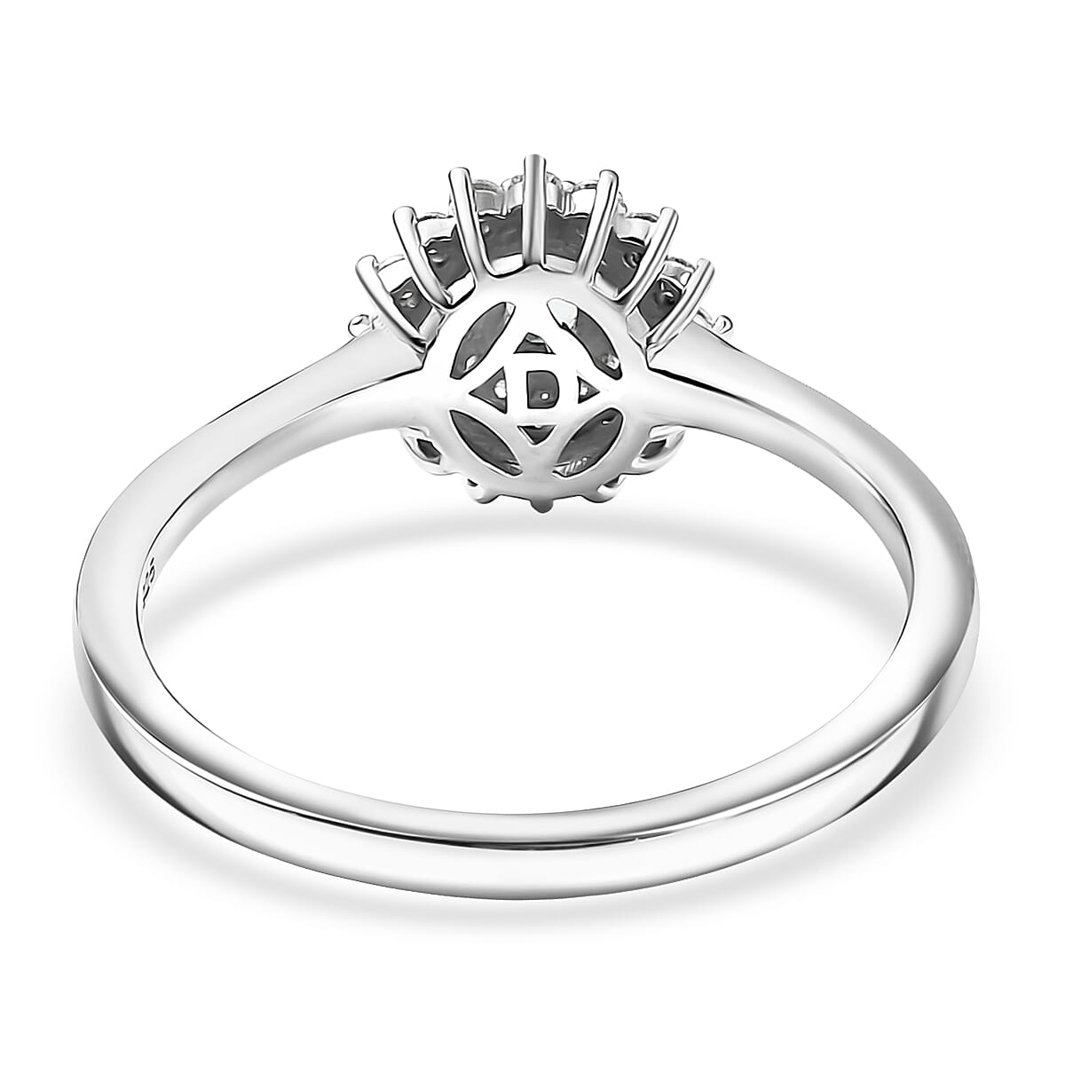 D'Joy Premium Mint Tourmaline, Moissanite Ring in Rhodium Over Sterling Silver (Size 10.0) 0.60 ctw image number 4