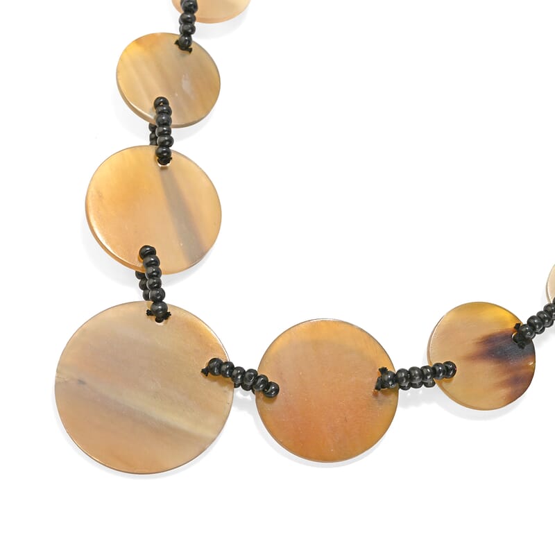 Super Find Nature’s Harmony Coin Buffalo Horn Necklace (Adjustable)