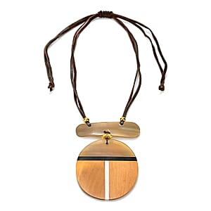Wooden Horn Necklace (Adjustable)