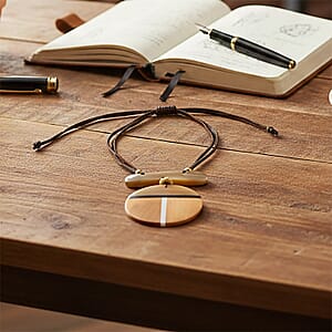 Wooden Horn Necklace (Adjustable)