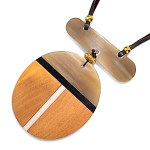Wooden Horn Necklace (Adjustable)
