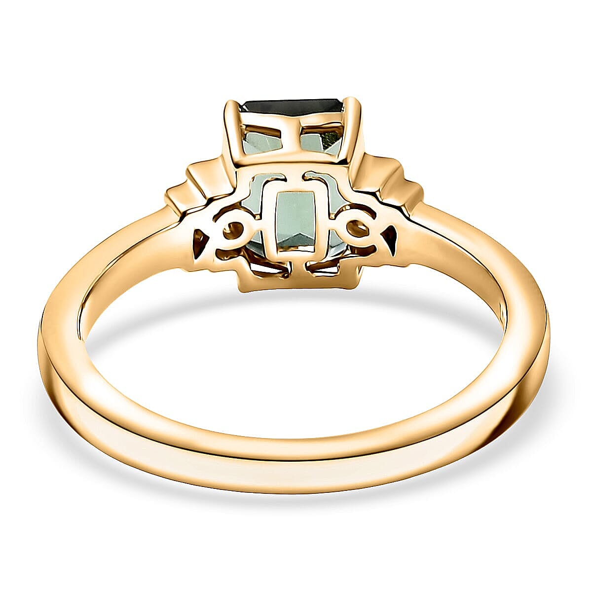 Luxoro AAA Mint Tourmaline and Diamond I2 1.75 ctw Ring in 10K Yellow Gold (Size 6.0) image number 4