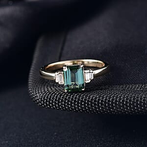 Luxoro AAA Mint Tourmaline and Diamond I2 1.75 ctw Ring in 10K Yellow Gold (Size 8.5)