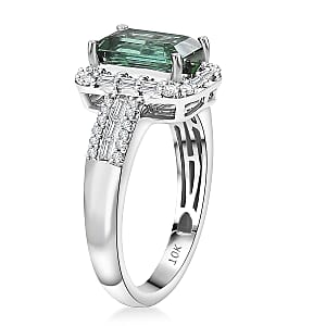 Luxoro AAA Arquiana Mint Tourmaline, Diamond Ring in 10K White Gold 2.20 ctw (Size 9.0)