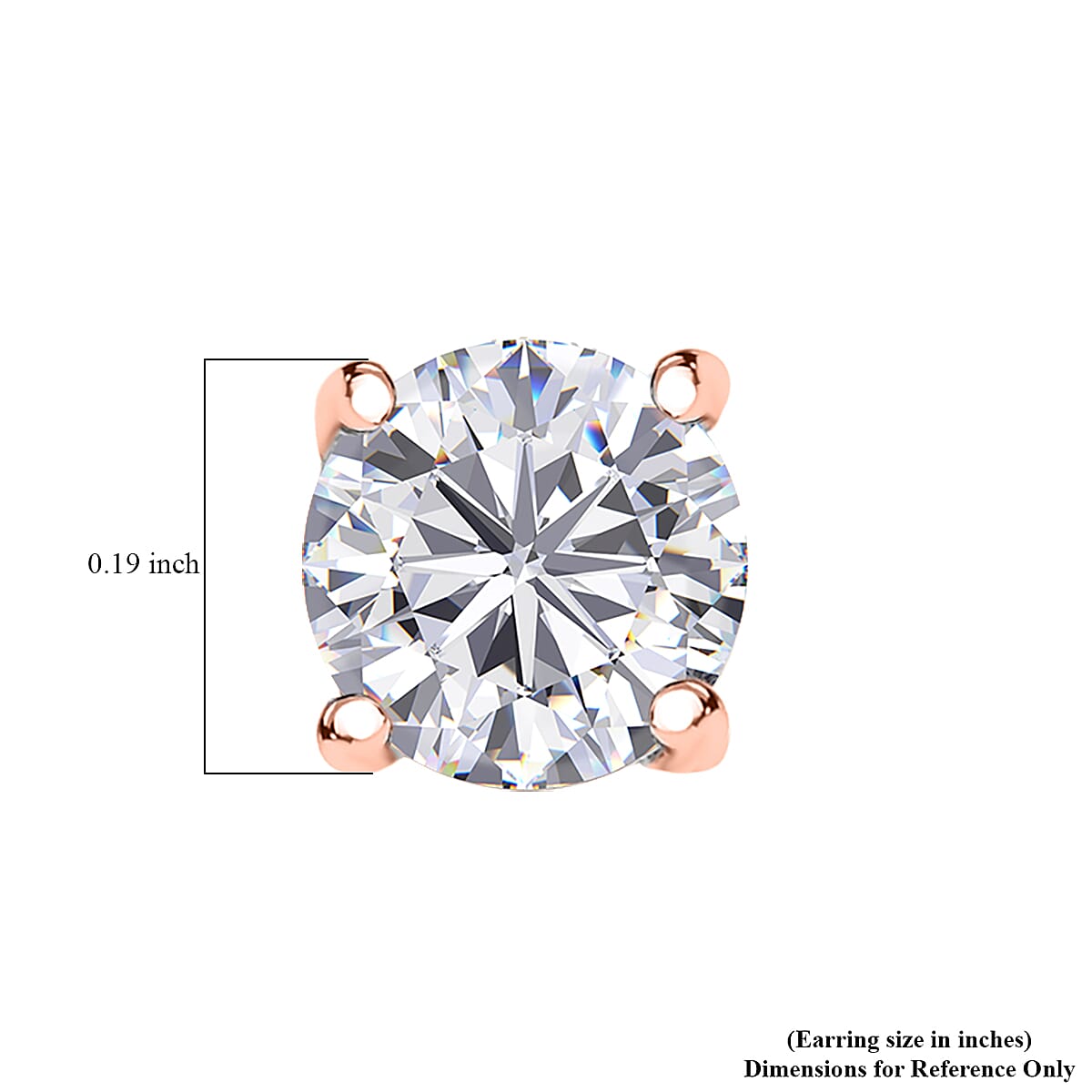 D'Joy Moissanite (Rnd 5mm) Earrings in 14K Vermeil RG Over Sterling Silver 0.90 ctw