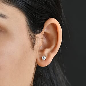 D'Joy Moissanite Stud Earrings in Platinum Over Sterling Silver 0.85 ctw