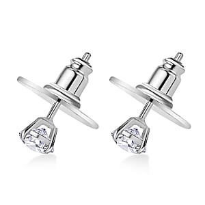 D'Joy Moissanite Stud Earrings in Platinum Over Sterling Silver 0.85 ctw