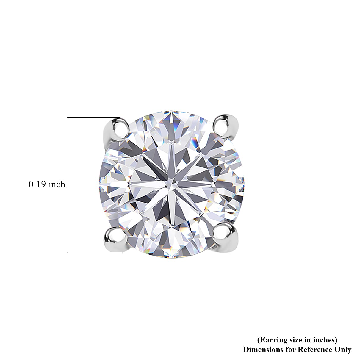 D'Joy Moissanite 1.00 ctw Stud Earrings in Platinum Over Sterling Silver image number 4