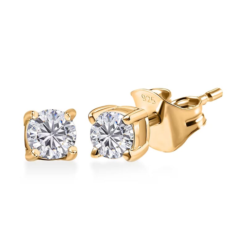 Luxuriant Lab Grown Diamond G-H SI 0.25 ctw Earrings in 18K Vermeil Yellow Gold Over Sterling Silver