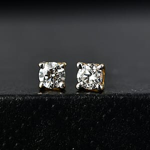Luxuriant Lab Grown Diamond G-H SI 0.25 ctw Earrings in 18K Vermeil Yellow Gold Over Sterling Silver