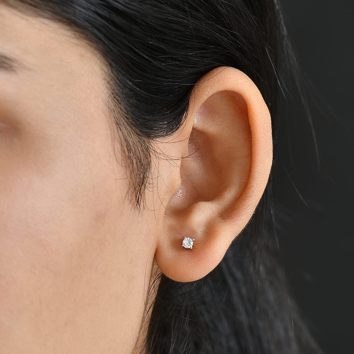 Luxuriant Lab Grown Diamond G-H SI 0.25 ctw Earrings in 18K Vermeil Yellow Gold Over Sterling Silver image number 2