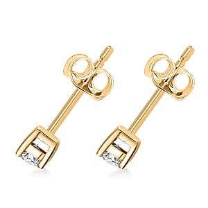 Luxuriant Lab Grown Diamond G-H SI 0.25 ctw Earrings in 18K Vermeil Yellow Gold Over Sterling Silver