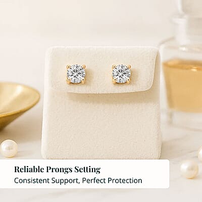 Luxuriant Lab Grown Diamond G-H SI 0.25 ctw Earrings in 18K Vermeil Yellow Gold Over Sterling Silver