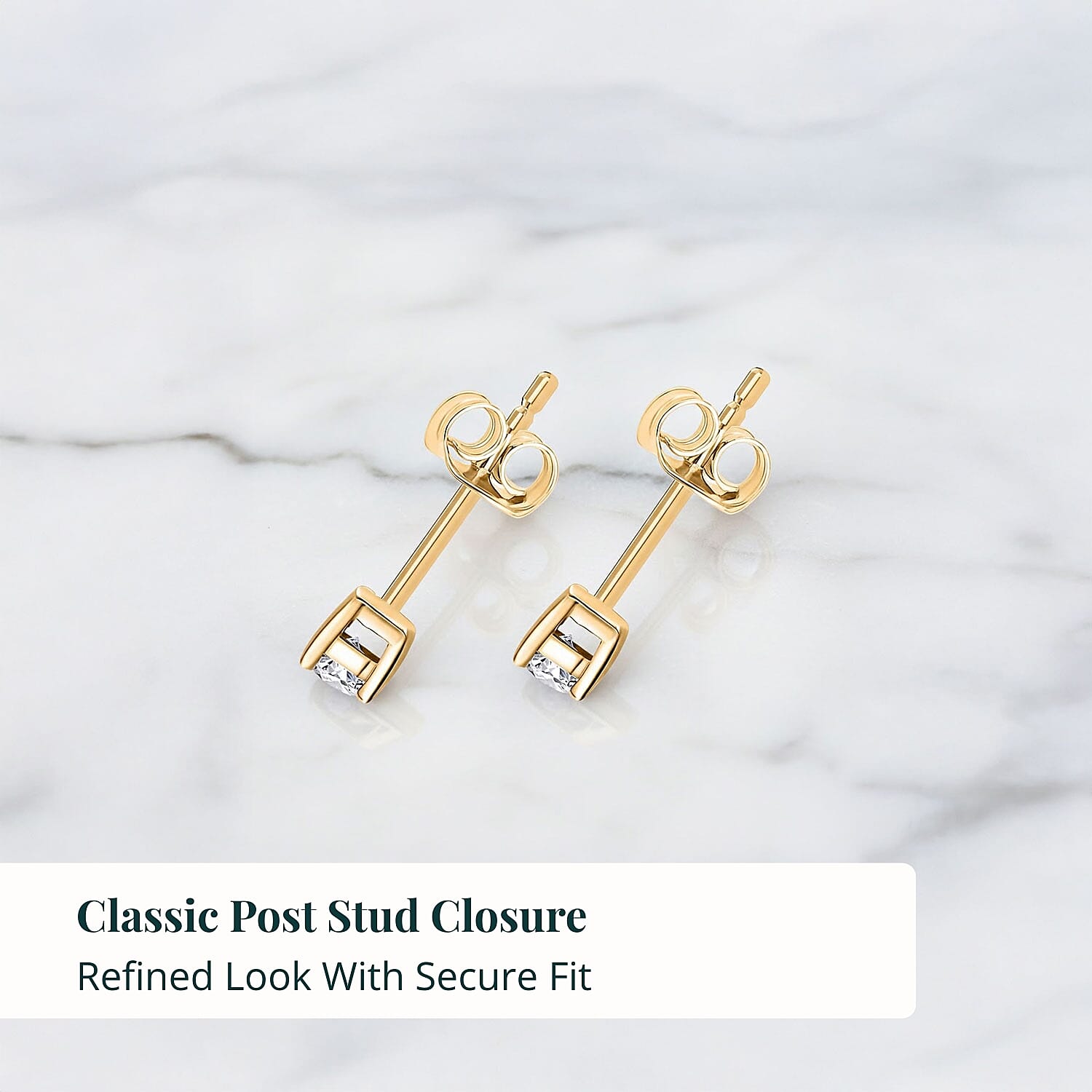 Luxuriant Lab Grown Diamond G-H SI 0.25 ctw Earrings in 18K Vermeil Yellow Gold Over Sterling Silver