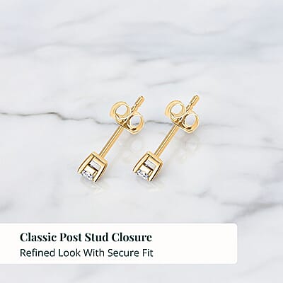 Luxuriant Lab Grown Diamond G-H SI 0.25 ctw Earrings in 18K Vermeil Yellow Gold Over Sterling Silver