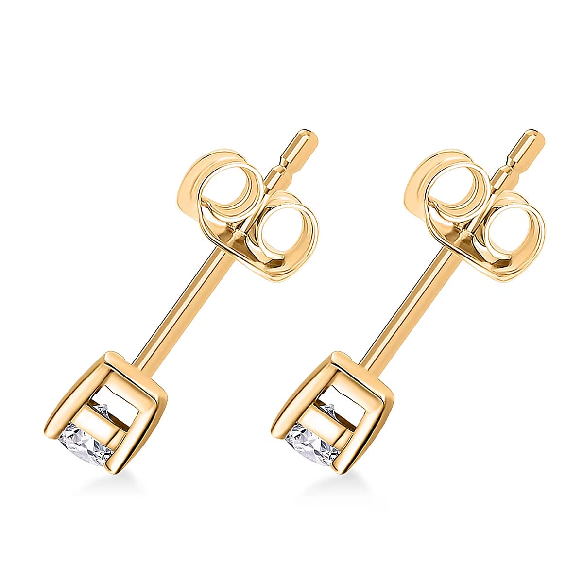 Luxuriant Lab Grown Diamond G-H SI 0.25 ctw Earrings in 18K Vermeil Yellow Gold Over Sterling Silver image number 8
