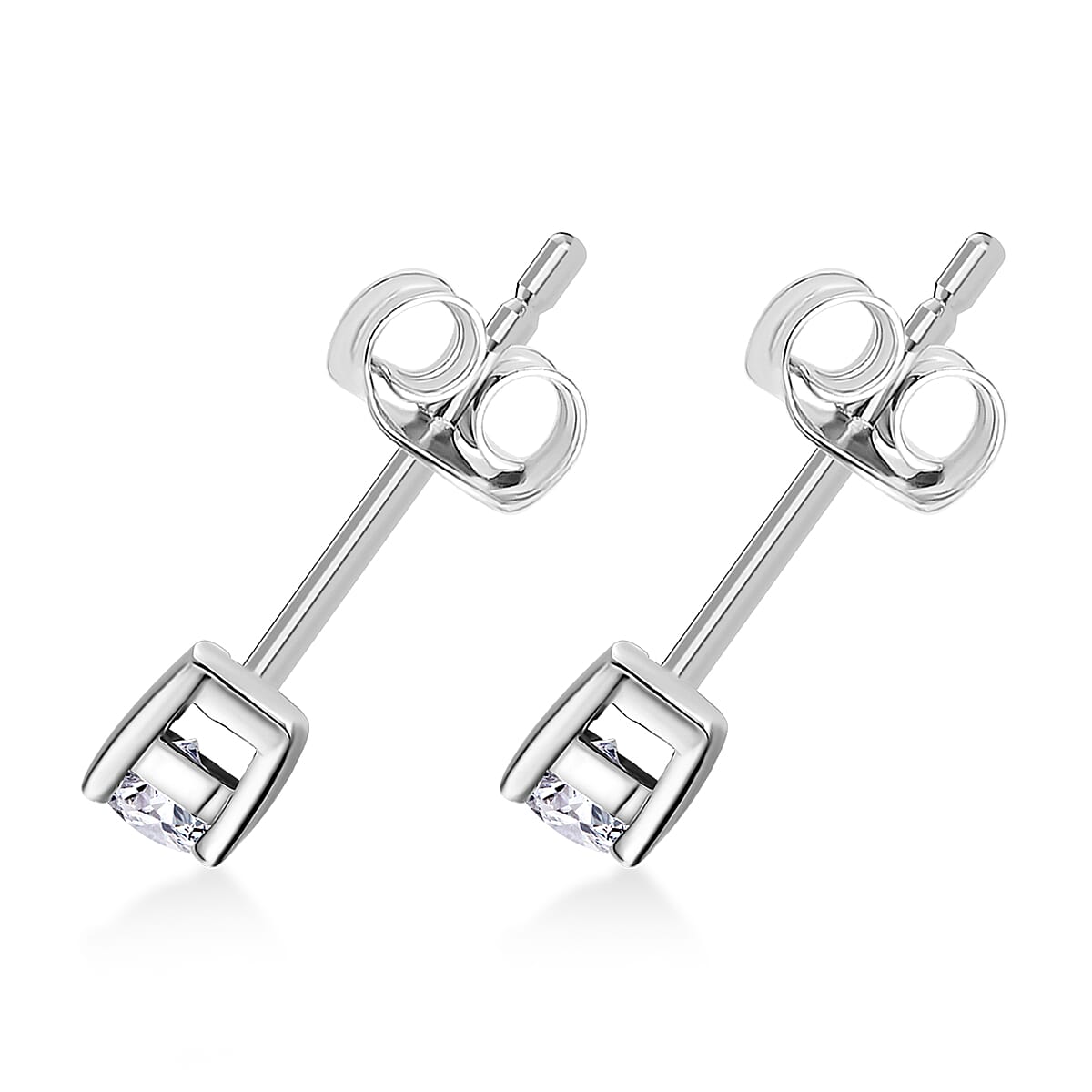 Luxuriant Lab Grown Diamond G-H SI 0.25 ctw Earrings in Rhodium Over Sterling Silver image number 3