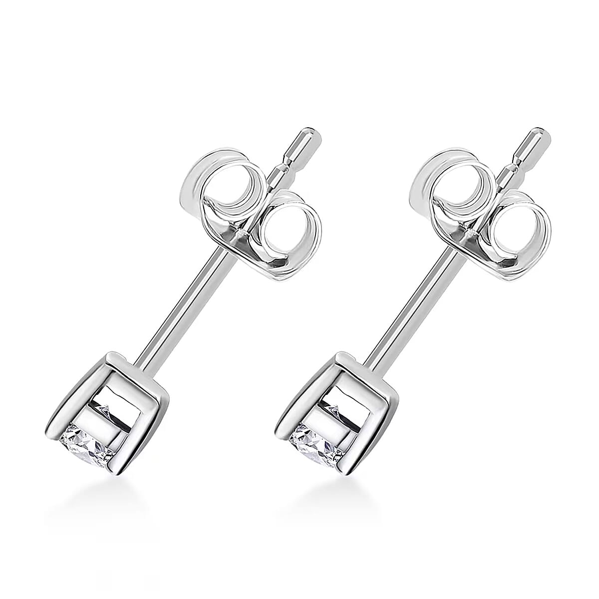 Luxuriant Lab Grown Diamond G-H SI 0.25 ctw Earrings in Rhodium Over Sterling Silver image number 8