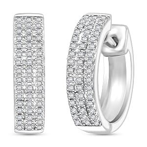  Diamond 0.25 ctw Earrings in Rhodium Over Sterling Silver 