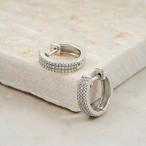  Diamond 0.25 ctw Earrings in Rhodium Over Sterling Silver 