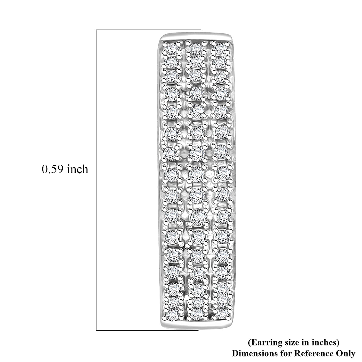  Diamond 0.25 ctw Hoop Earrings in Rhodium Over Sterling Silver 