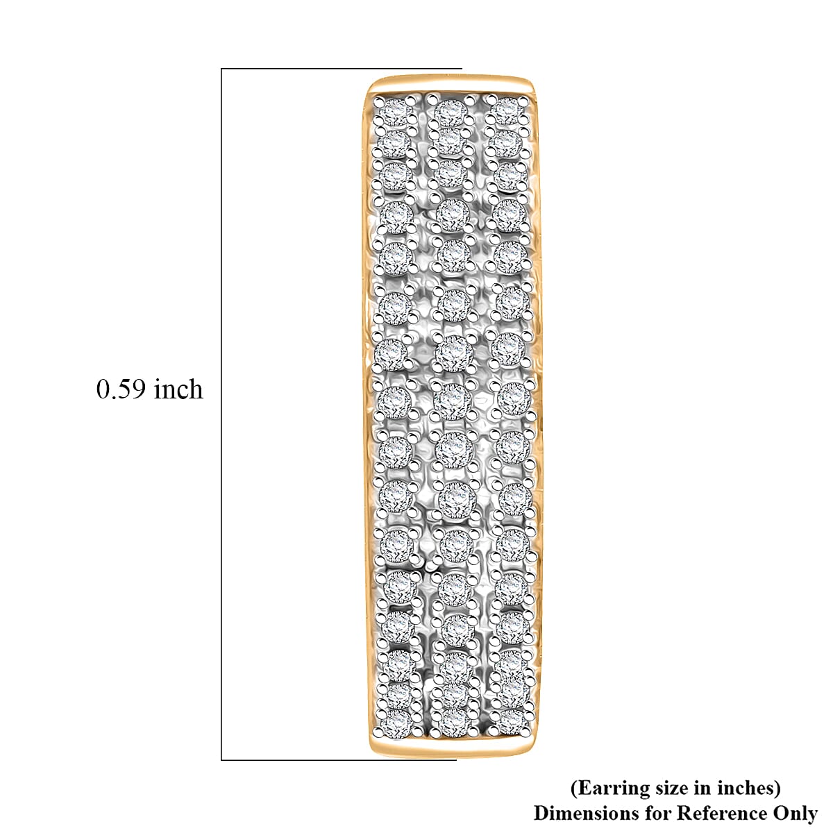  Diamond 0.25 ctw Hoop Earrings in 14K Yellow Gold and Rhodium Over Sterling Silver  image number 4