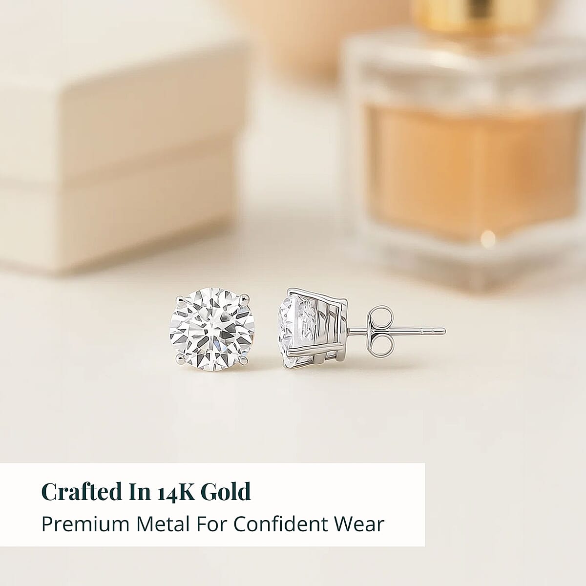 Doorbuster Certified Luxuriant Lab Grown Diamond VVS2 4.00 ctw Stud Earrings in 14K White Gold image number 2