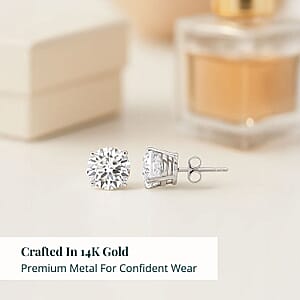 Luxuriant Lab Grown Diamond VVS2 4.00 ctw Stud Earrings in 14K White Gold