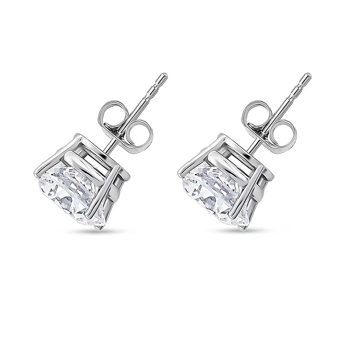 Doorbuster Certified Luxuriant Lab Grown Diamond VVS2 4.00 ctw Stud Earrings in 14K White Gold image number 8