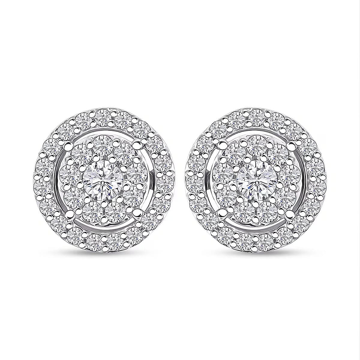 Ankur Treasure Chest Luxuriant Lab Grown Diamond 0.75 ctw Earrings in 10K White Gold image number 0
