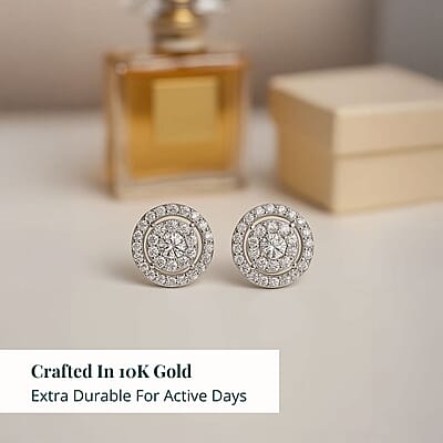 Ankur Treasure Chest Luxuriant Lab Grown Diamond 0.75 ctw Earrings in 10K White Gold