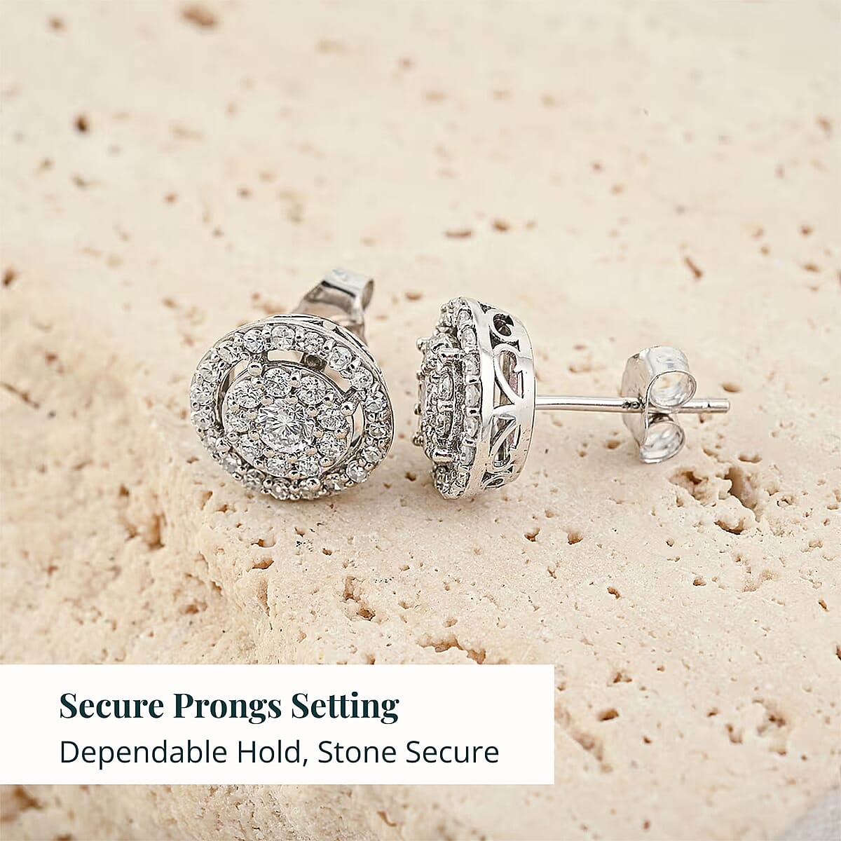 Ankur Treasure Chest Luxuriant Lab Grown Diamond 0.75 ctw Earrings in 10K White Gold image number 4