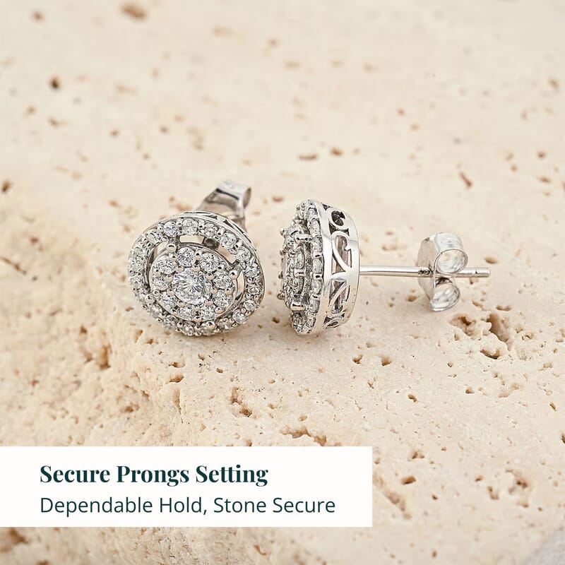 Ankur Treasure Chest Luxuriant Lab Grown Diamond 0.75 ctw Earrings in 10K White Gold